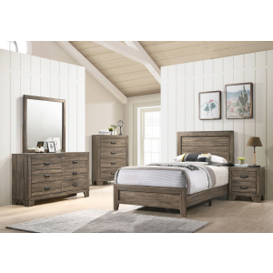 Millie - Full 5 Piece Bedroom Set - Warm Gray