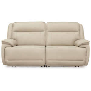Double Deal - 2-Piece Power Reclining Loveseat Sectional - Almond