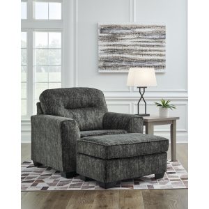 Lonoke - 2 Pc. - Chair And A Half, Ottoman - Gunmetal