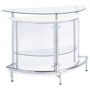 Amarillo - Freestanding Glass Top Home Bar Wine Cabinet - White