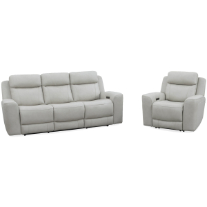 Calgary - Power Reclining Sofa And Recliner - Stone