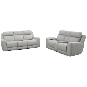 Calgary - Power Reclining Sofa And Loveseat - Stone