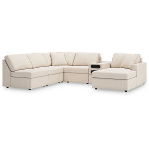 Modmax - 6-Piece Sectional With Raf Corner Chaise And Audio Console - Oyster