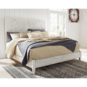 Paxberry - King Panel Bed - Whitewash