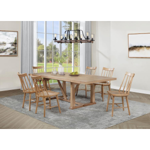 Middleton - 7 Piece Extension Leaf Dining Set Natural - Brown