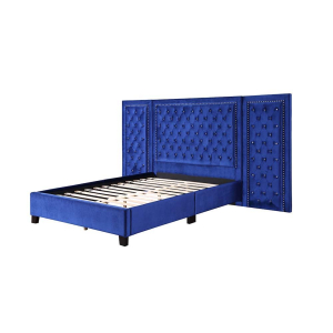 Damazy - Queen Bed - Blue Velvet