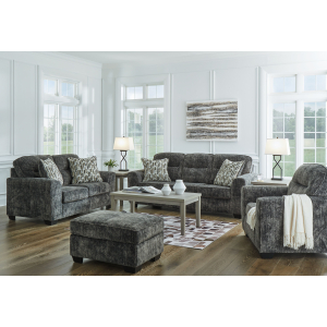 Lonoke - 4 Pc. - Sofa, Loveseat, Chair And A Half, Ottoman - Gunmetal