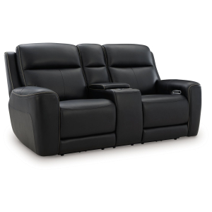 5Z-Comfort - Power Reclining Loveseat / Console / Adjustable Headrest - Onyx