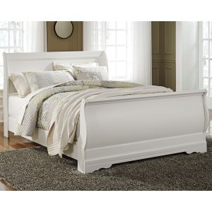 Anarasia - Queen Sleigh Bed - White