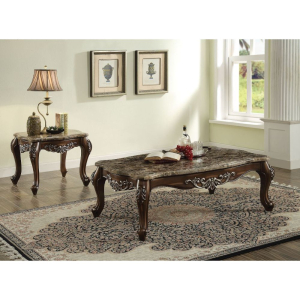 Latisha - End Table - Marble Top & Antique Oak