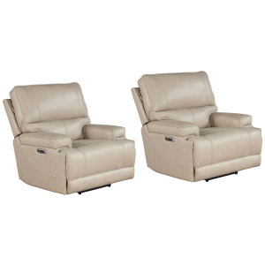Whitman - Powered By Freemotion Cordless Power Recliner (Set of 2) - Verona Linen