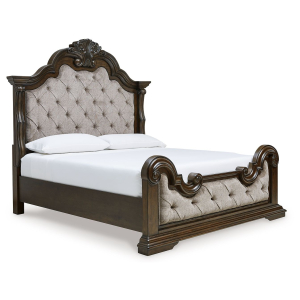 Maylee - California King Upholstered Bed - Dark Brown