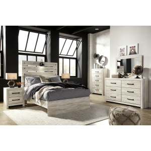 Cambeck - 7 Pc. - Dresser, Mirror, Full Panel Bed, 2 Nightstands - Whitewash