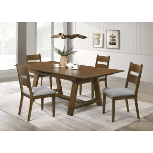 Everly - 5 Piece Dining Room Set - Brown