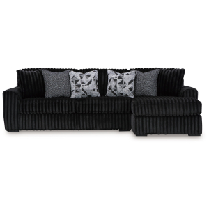 Midnight-Madness - 2-Piece Sectional Sofa With Raf Corner Chaise - Onyx