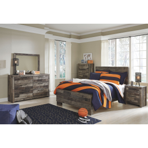 Derekson - 6 Pc. - Dresser, Mirror, Chest, Full Panel Bed - Multi Gray