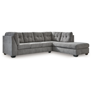 Marleton - 2-Piece Sleeper Sectional With Raf Corner Chaise - Gray