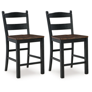 Valebeck - Barstool (Set of 2) - Black / Brown
