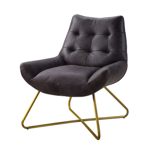 Dhalsim - Accent Chair - Antique Ebony Top Grain Leather