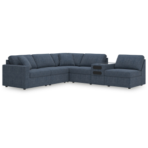 Modmax - 6-Piece Sectional With Audio System Console And 3 Armless Chairs - Ink