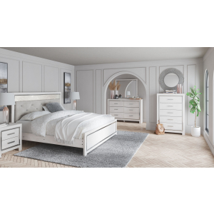 Altyra - 7 Pc. - Dresser, Mirror, King Panel Bed, 2 Nightstands - White
