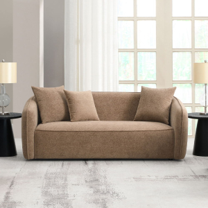 Keith - Sofa With 3 Pillows - Brown Chenille