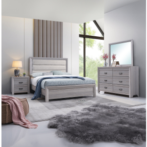 Adelaide - Full 4 Piece Upholstered Bedroom Set - Drift Wood