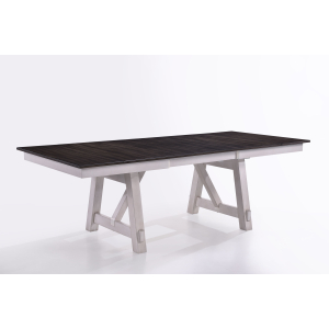Maisie - Dining Table Top & Base - White / Dark Brown