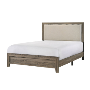 Millie - Queen Upholstery Bed In One Box - Warm Gray