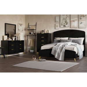 Kailani - 6/0 Western King 4 Piece Bedroom Set (Bed, Dresser, Mirror, Chest) - Black