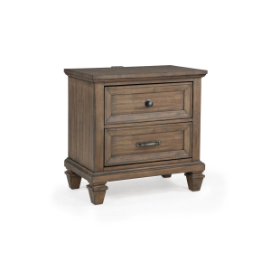 Mariana - Nightstand With USB - Vintage Mocha