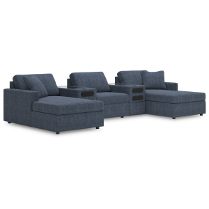 Modmax - 5-Piece Double Chaise Sectional With Audio System Consoles - Ink