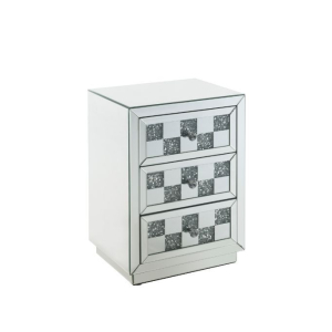 Noralie - 18## X 14## Accent Table With Faux Diamonds - Mirrored
