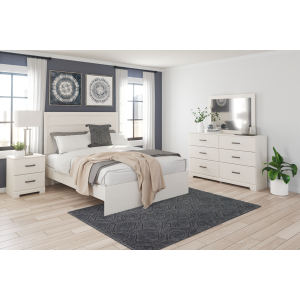 Stelsie - 4 Pc. - Dresser, Mirror, King Panel Bed - White