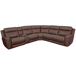 Calgary - 6 Piece Modular Reclining Sectional With Power Adjustable Headrests - Autumn Umber