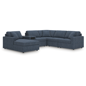 Modmax - 6-Piece Sectional With Audio System, Laf Corner Chaise And RAF Corner Chair - Ink