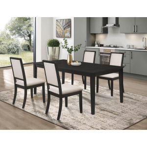 Louise - 5 Piece Rectangular Extension Leaf Dining Set - Black