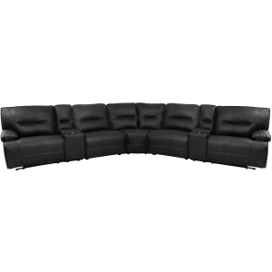 Spartacus - 7 Piece Modular Power Reclining Sectional With Power Adjustable Headrests - Black