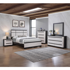 Remington - King 4 Piece Bedroom Set - Black / White