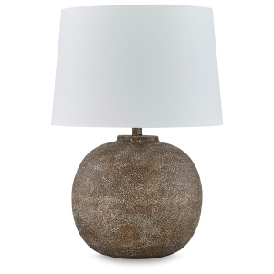Neavesboro - Metal Table Lamp - Antique Brown / White