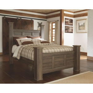 Juararo - Queen Poster Bed - Dark Brown