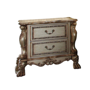 Dresden - Nightstand - Gold Patina & Bone