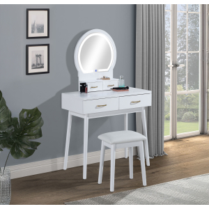Cecilia - Vanity Table & Stool - White
