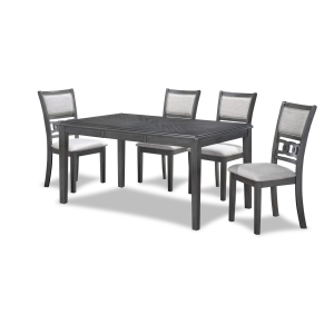 Gia - 5 Piece Dining Set (Table & 4 Chairs) - Gray
