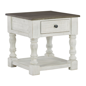 Havalance - Square End Table - White / Gray