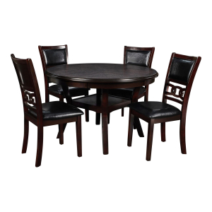 Gia - 5 Piece Round Dining Set - Ebony