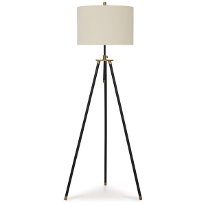 Cashner - Metal Floor Lamp - Black / Gold Finish