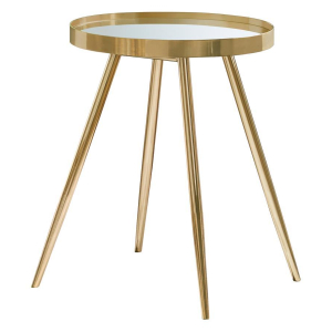 Kaelyn - Round Mirror Top End Table - Gold