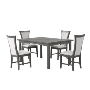 Flair - 5 Piece Dining Set (Table & 4 Chairs) - Gray