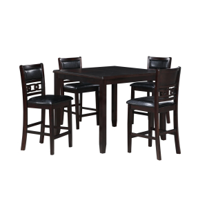 Gia - 5 Piece Square Counter Dining Set (Table & 4 Chairs) - Black